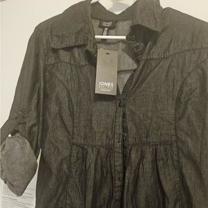 Jones New York Black Long Sleeve Tee with Soft Fabric